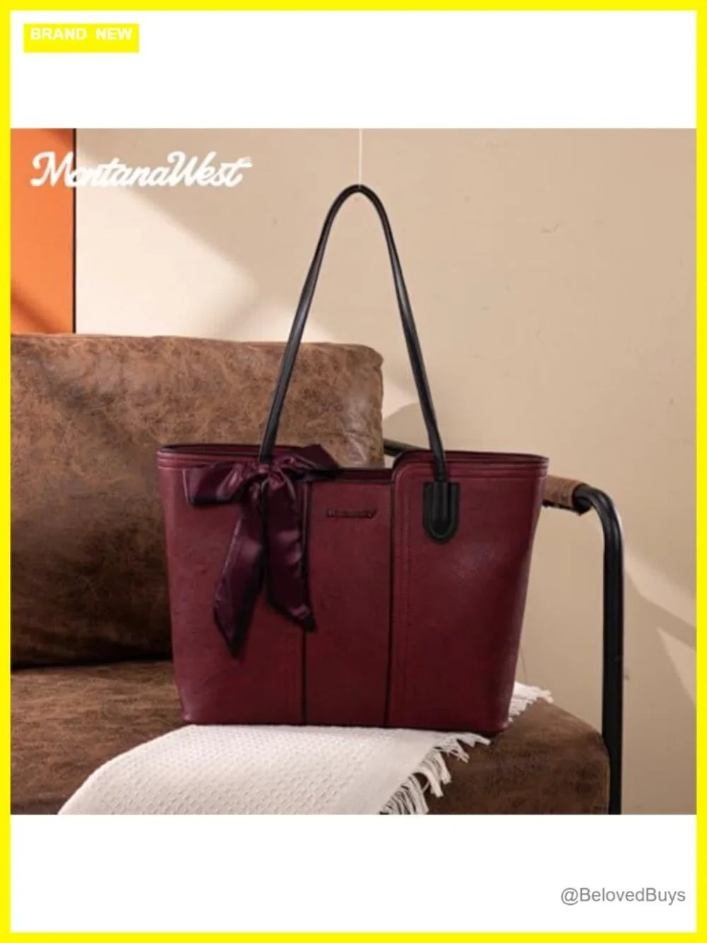 Vegan Leather Tote Bag Top Handle Satchel Purse with Scarf